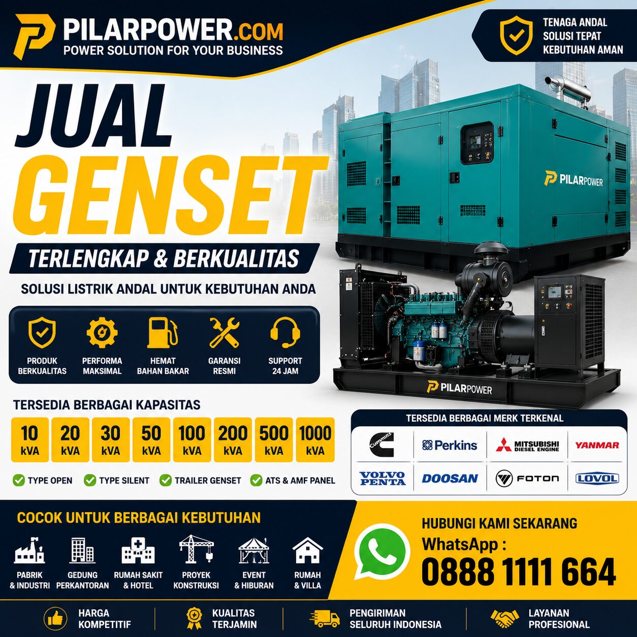 Jual Genset Jakarta | Jual Genset 200 kVA | Jual Genset 250 kVA | Jual Genset 300 kVA | Jual Genset 350 kVA | Jual Genset 400 kVA | Jual Genset Diesel | Jual Genset Silent | Jual Genset Industri | v