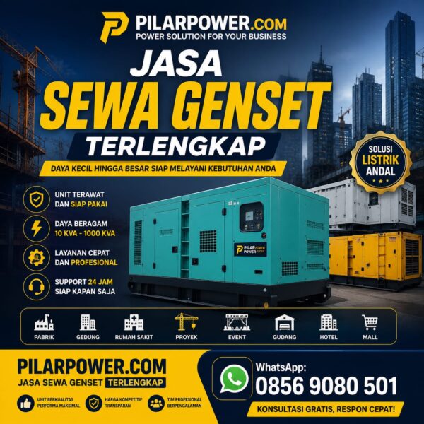 Sewa Genset untuk kebutuhan kantor dan proyek | Unit genset terawat | Kapasitas lengkap | Layanan andal | Siap mendukung kebutuhan listrik
